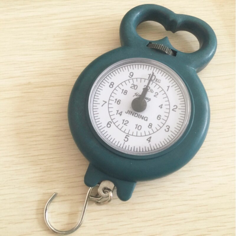 10kg portable household pocket scale portable scale Weighing Luggage Handheld Numeral Pointer Spring Balance Random Color