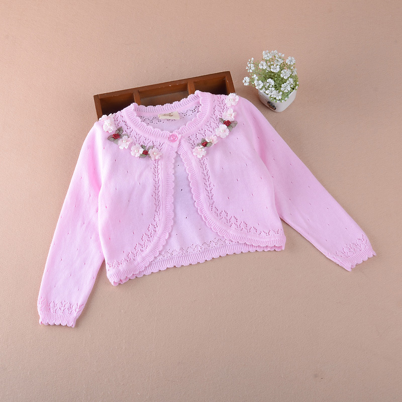 White Baby Girls Sweater Cardigan Spring Jacket Cotton Outerwear Baby Girls Coat Baby Clothes For 6 to 24 Month RKC185058