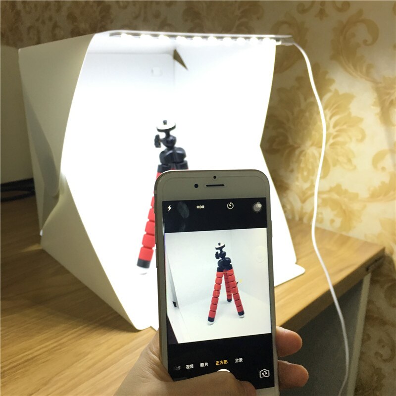 Portable Folding Lightbox Photography Studio Softbox LED Light Soft Box DSLR Camera Photo Background for iPhone Xiaomi