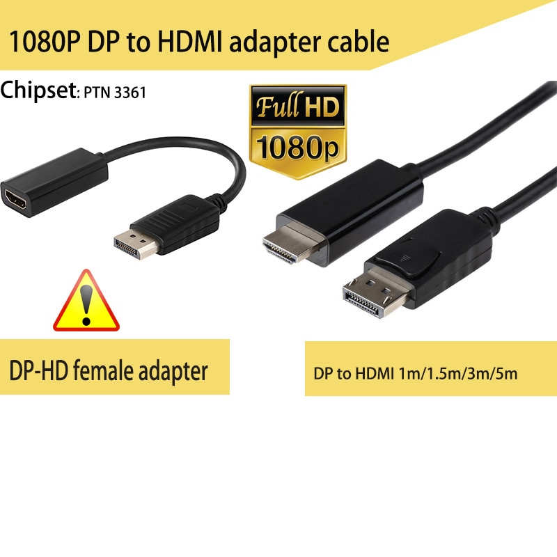 Displayport til hdmi 4k kabel 4k dp til hdmi adapter kabel 1.8m 4k dp til hdmi kabel adapter til hp dell asus lenovo