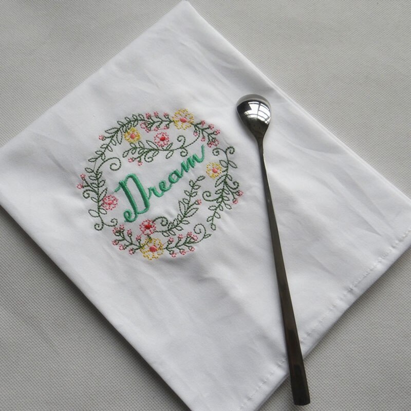 , de tela bordada PARA CENA servilleta, Lino de mesa de estilo de algodón con bordado de flores, vajilla de cocina, toalla de té para boda