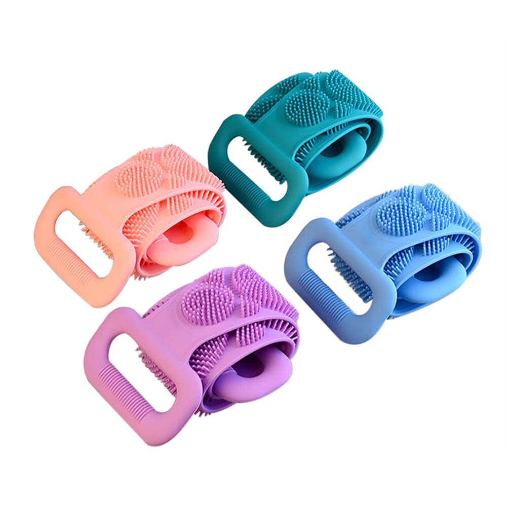 Double-Side Siliconen Bad Borstel Wassen Scrub Body Massage Douche Scrubber