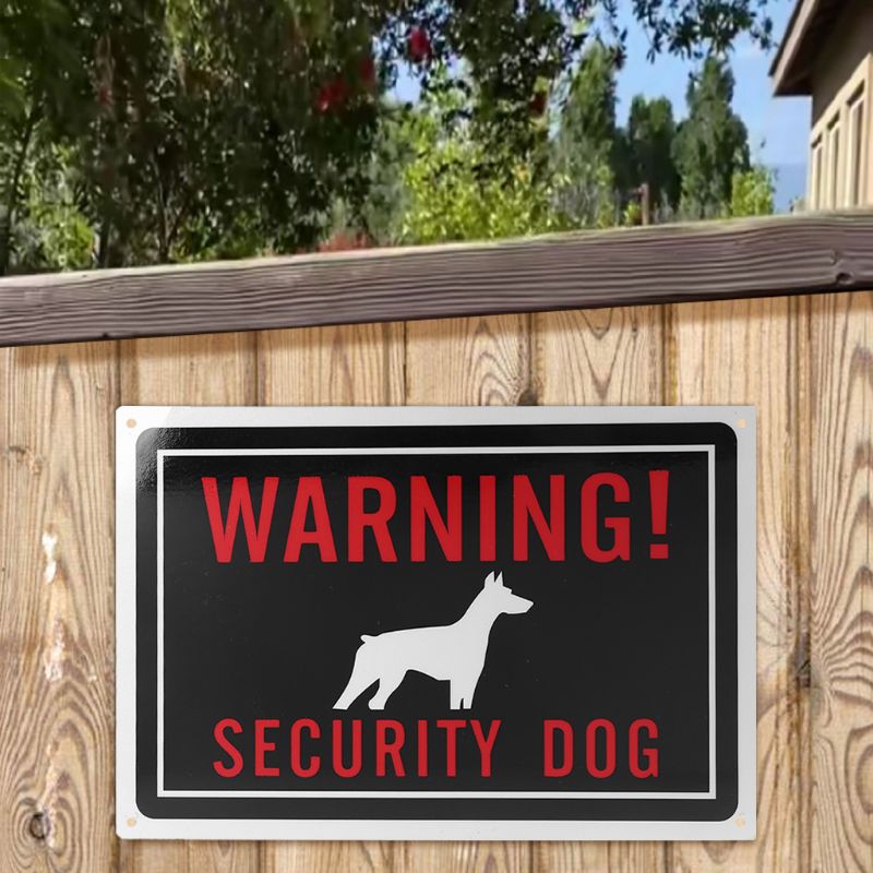 1pc Univeral Indoor Outdoor Use 30x20cm 11.8x7.8 Inches Aluminum Warning Security Dog Sign for Fence Gates Wall Guard Dog Signs