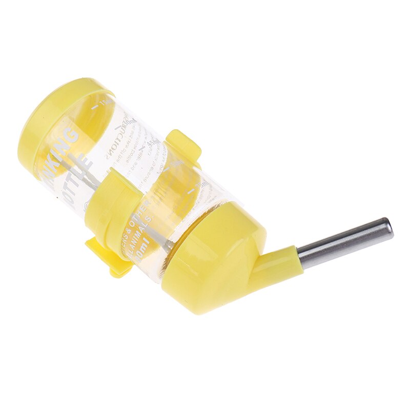 Hamster plástico bebedero agua botella de dispensador de colgando fuente de suministros para mascotas: Yellow