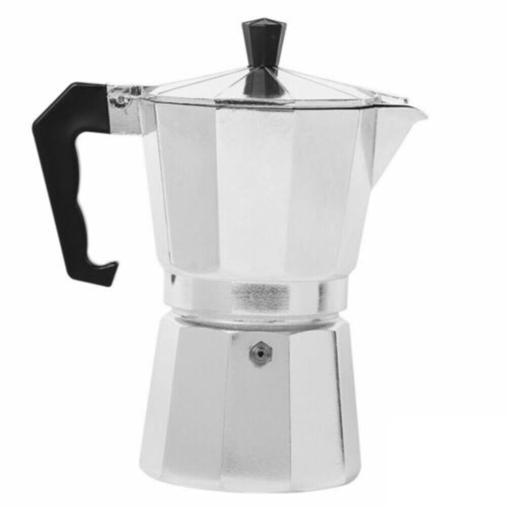 Italian Espresso Maker Coffee Moka Pot Stove Top Octagonal Aluminum Coffee Pot YU-Home: White