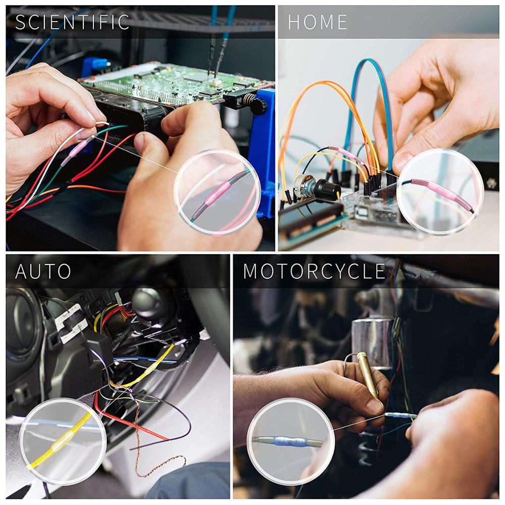 Connecteur électrique étanche à bout thermorétractable, 50 pièces, câble d'épissure de fil, Joint thermorétractable, Terminal à sertir