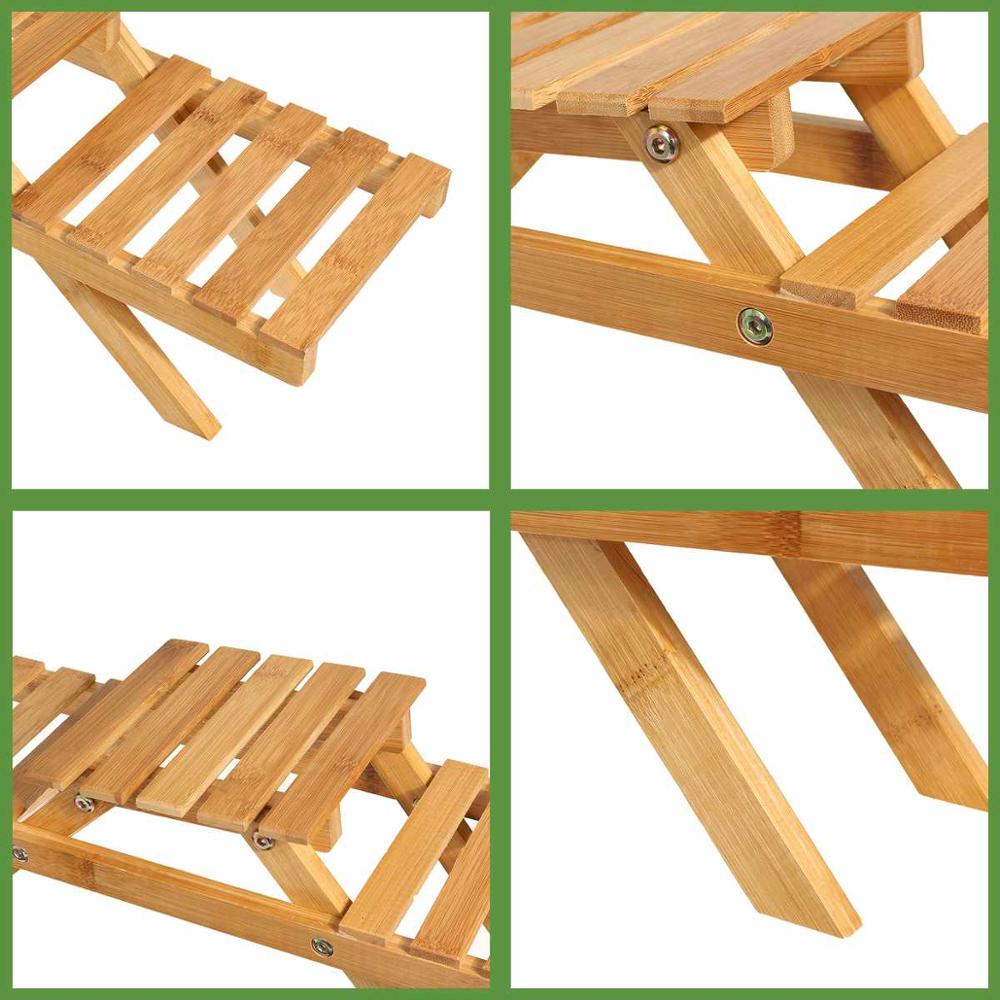 Plante blomsterstativ plante display hylde stativ hylde bambus foldbare pottereoler planter opbevarings stativ display reol