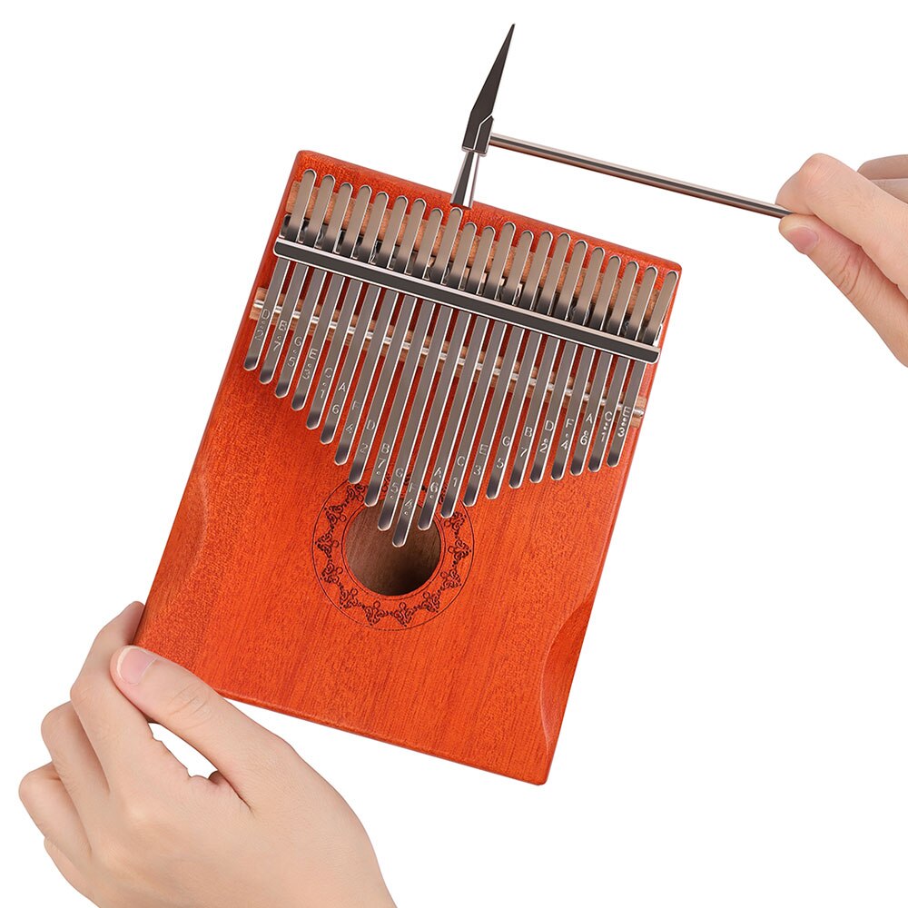 Kalimba Mbira-Piano de madera portátil de 21 teclas, con bolsa de transporte, martillo de afinación, paño de limpieza, pegatinas protectoras para dedos
