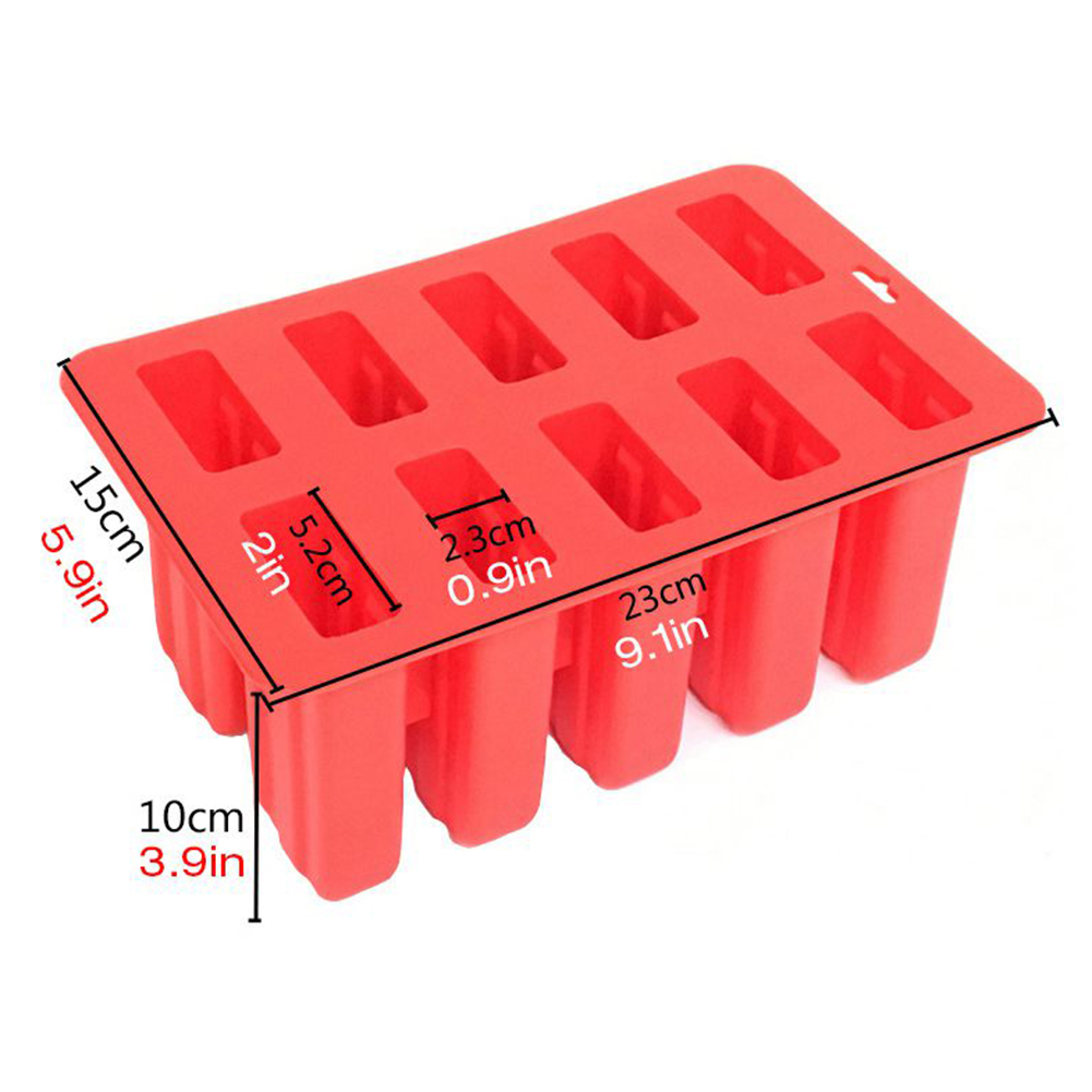 Household 10 Grids Ice Cream Tub Maker Tray With 50pcs Sticks Food Grade Silicone Fridge Shaping Mold