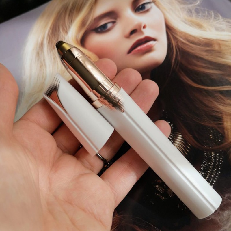Stylo épilateur à sourcils, batterie, Mini rasoir électrique, Portable, sans douleur, pour le corps, le visage et le rouge à lèvres