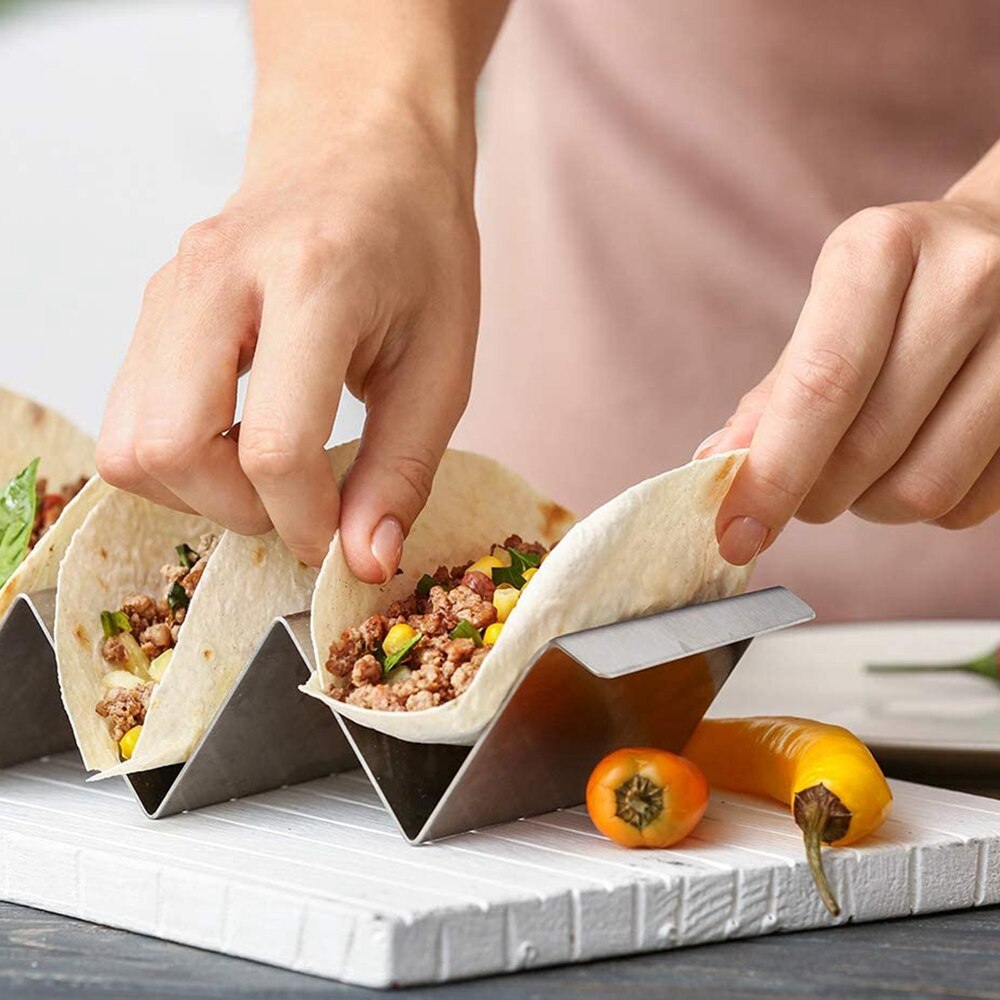 2 Stuks Rvs Taco Holder Pizza Roll Plank Burrito C... – Grandado