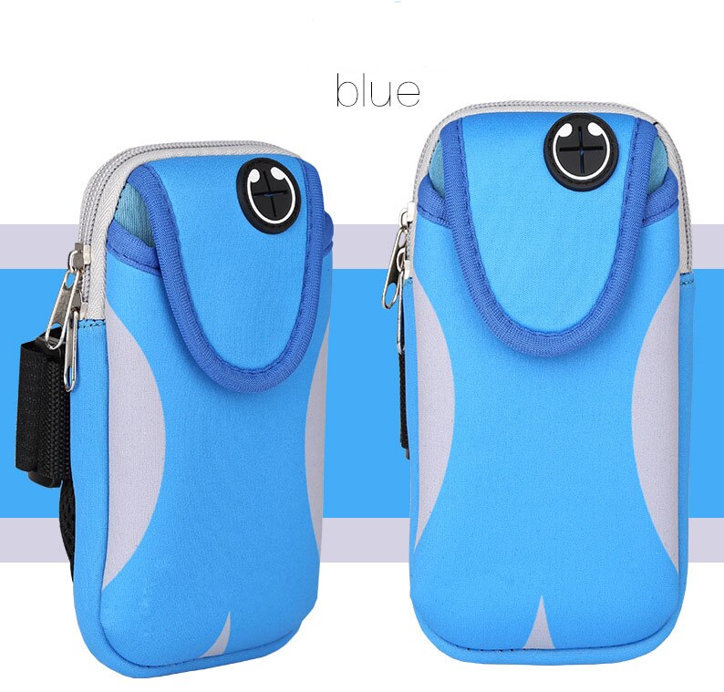 Universal Running Sport Armband Case For Women Hand Sports Armbands Case For Phone On The Hand Arm Bag Pouch: Blue