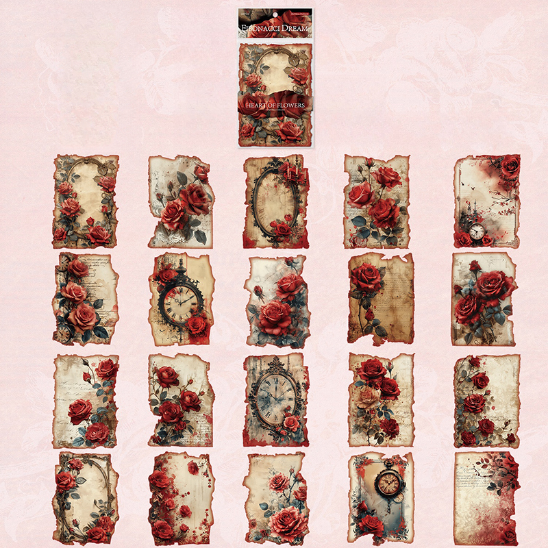20 unids/pack estilo gótico Vintage oscuro decoración de colección de recortes Material papel perfecto para Collage diario artesanía suministros DIY: Verde claro