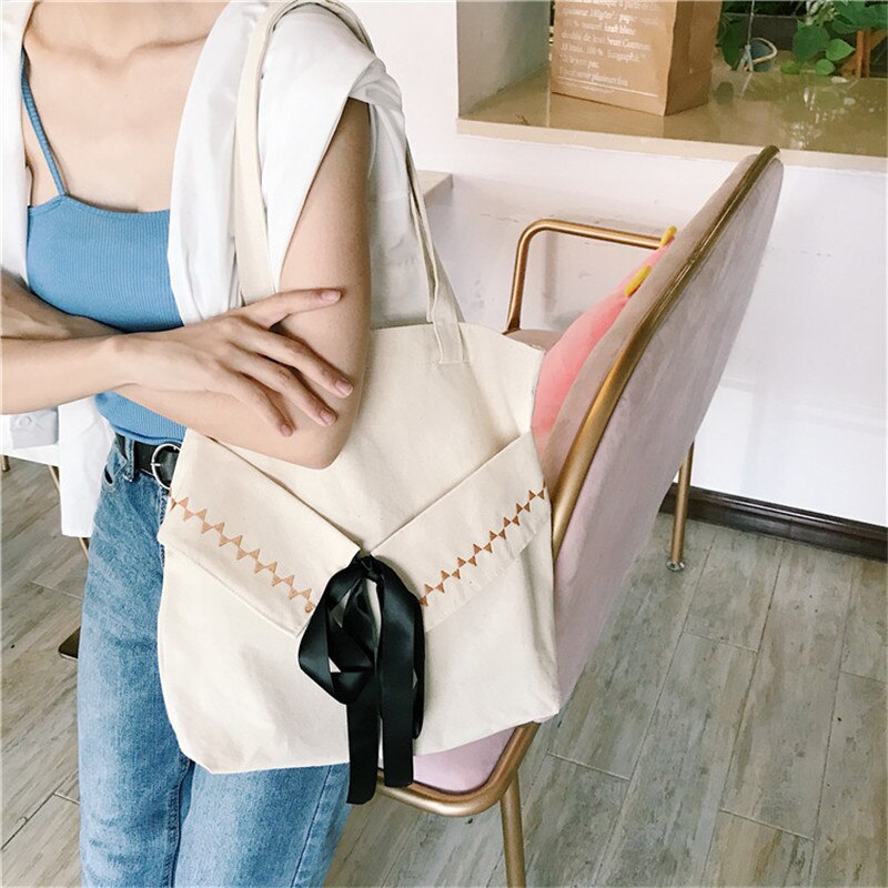 Yile  e115 natuurlijke katoenen canvas eco boodschappentas studententas print engelse zin