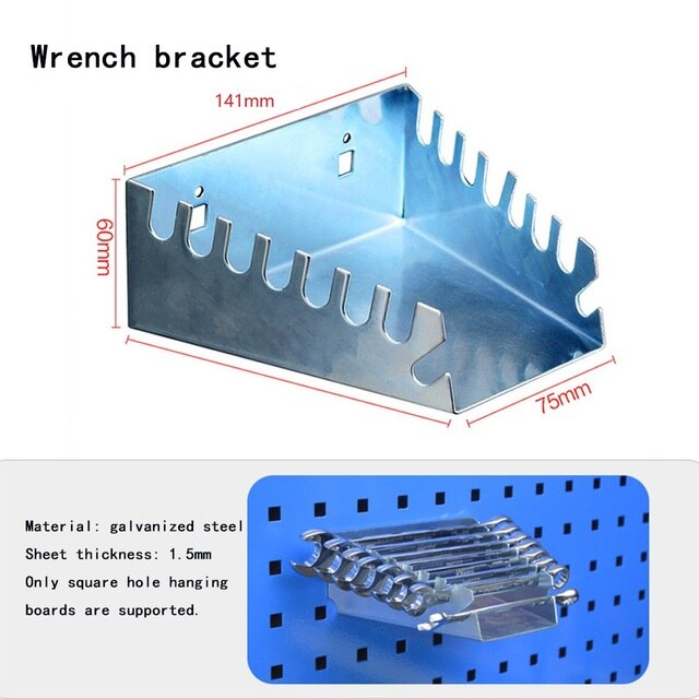 Crochet d&#39;orifice mural, matériel pour outils électriques, support de rangement, boîte à outils, plaque suspendue, meuleuse d&#39;angle, perceuse électrique manuelle, 1 pièce: Wrench bracket
