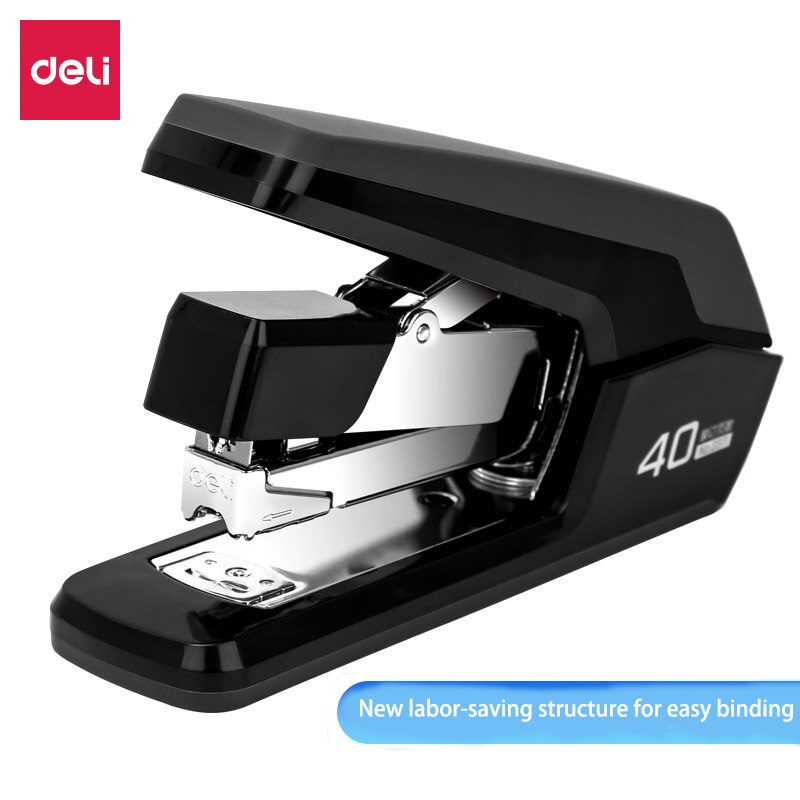 DELI Heavy Duty Stapler Effortless Paper Stapling Machine 50 Sheet School Office Supply Stationery Staples Power Saving Stapler