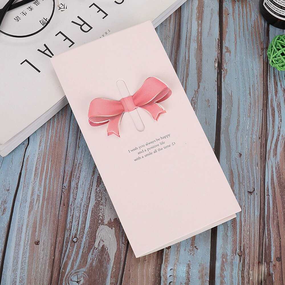 5 pièces 3D Bow creux carte de voeux fleur boutique merci pour carte de visite fête d'anniversaire Invitations de mariage cartes: K
