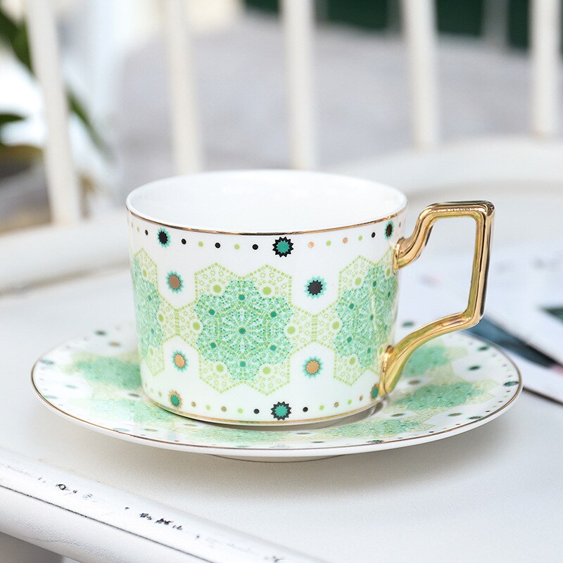 Marokko Stil Kaffee Tische Tasse mit Untertasse Porzellan Tasse einstellen für Heimat Küche Büro Tisch Getränk für Hochzeit: 17
