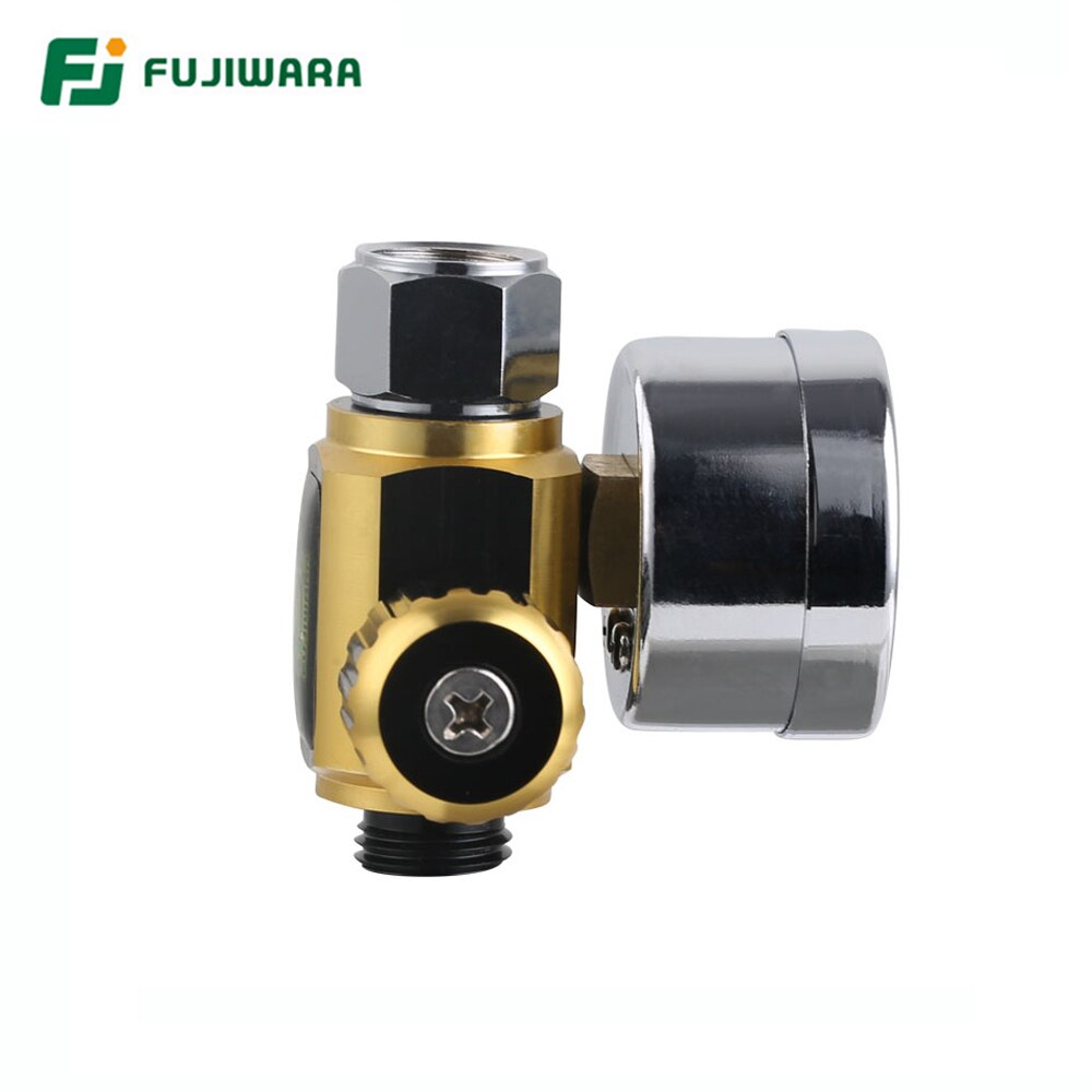 FUJIWARA Spray Gun Barometer Regulator Valve Environmental Protection Pressure Gauge Air Inlet G1/4 Air Outlet G1/4