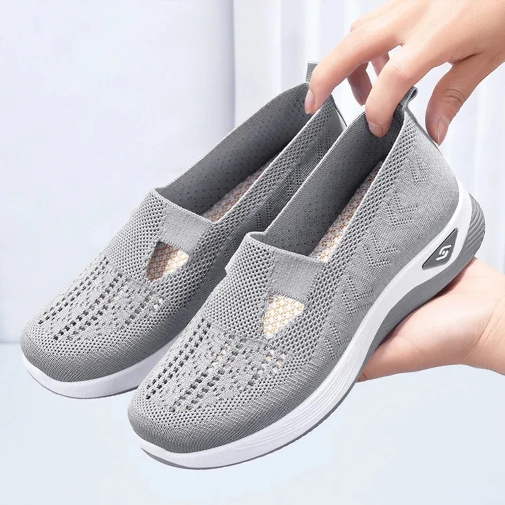Nuove scarpe da passeggio estive a piedi nudi per donna Scarpe ortopediche comode e traspiranti in mesh Scarpe da ginnastica antiscivolo con supporto per l'arco plantare