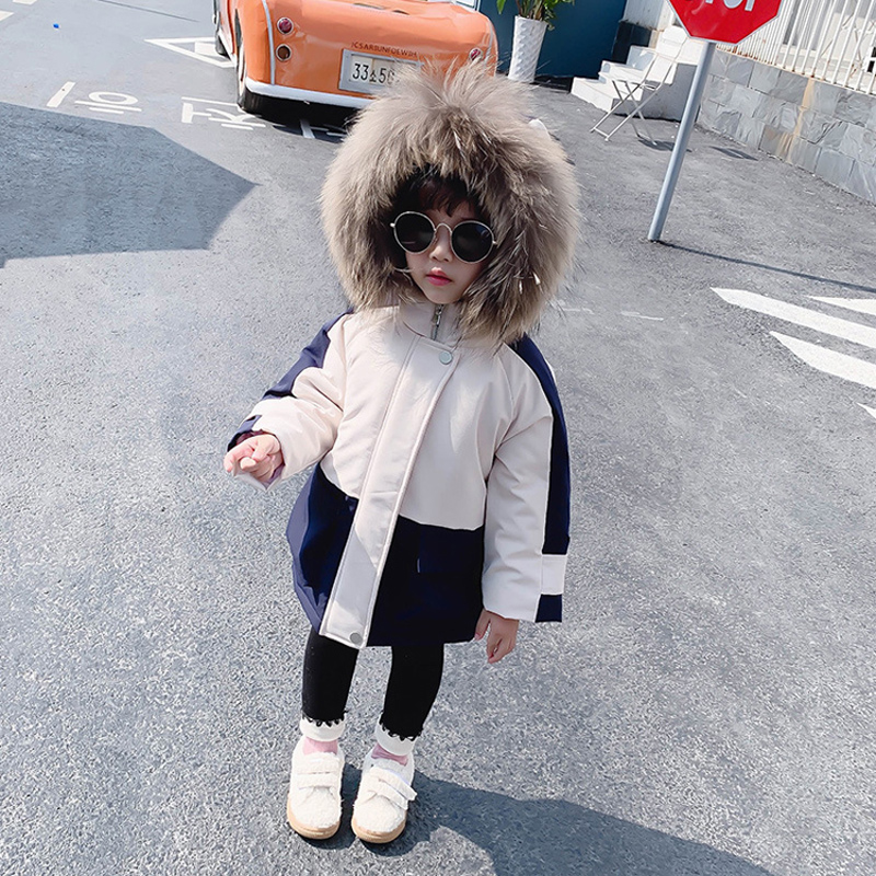 -30 kall vinter nyfödd flicka kläder outfits pälskrage dun bomull kappa för spädbarn flicka kläder tjocka jackor parkas: Vit / 12m