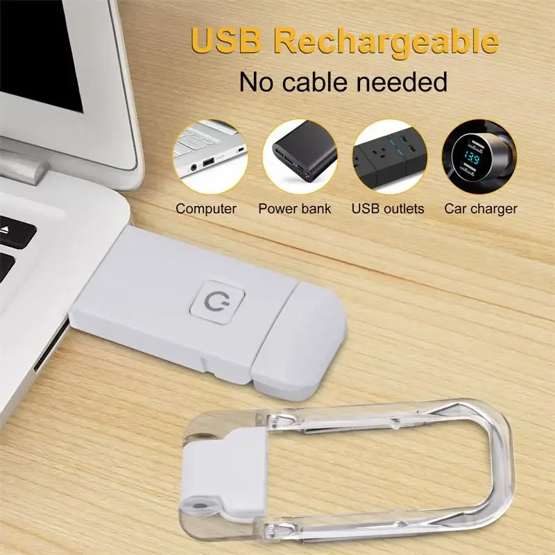 Usb genopladelig foldbar bærbar læseboglampe øjenbeskyttelse 3 lysfarver justerbar lysstyrke natlampe