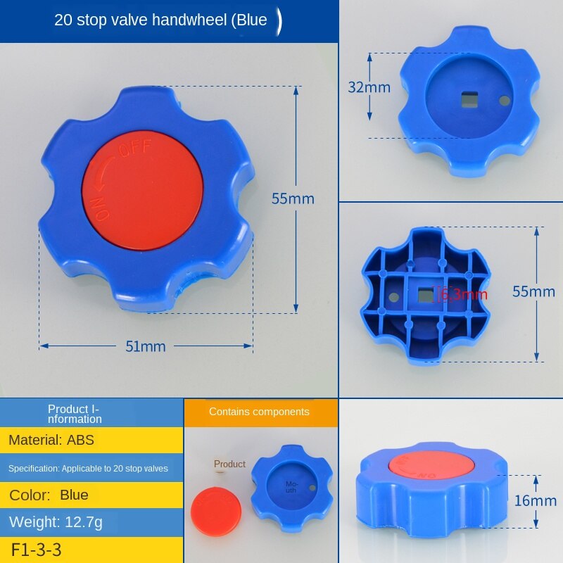 PPR globe valve spool copper gate valve and cold water pipe D20 25 32 1/2 IN 3/4 IN pipe fittings accessories: 20 Handwheel blue