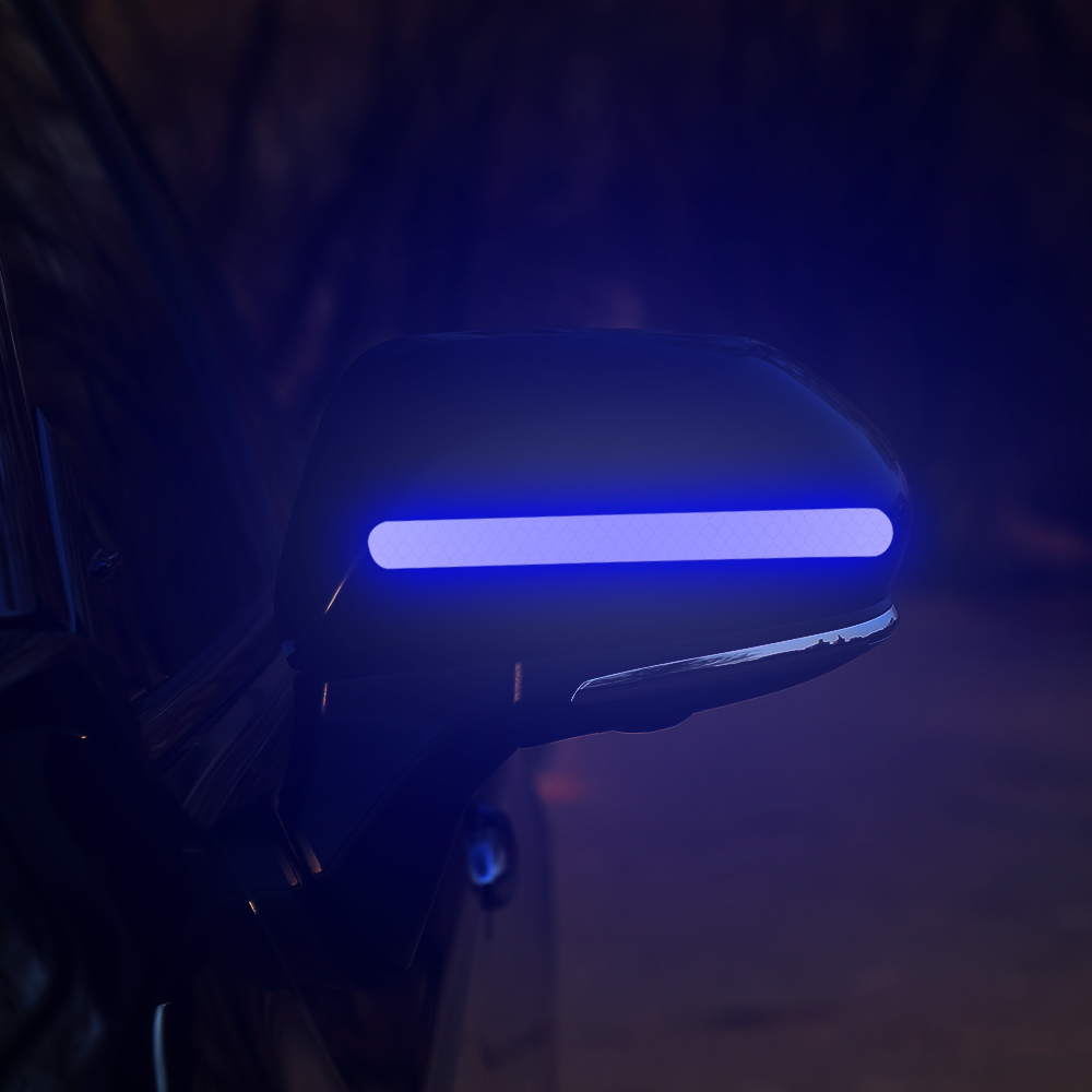 Forauto universal 2 stk bil klistermærke bakspejl fluorescerende reflekterende klistermærker logo bil reflekterende strip dekoration