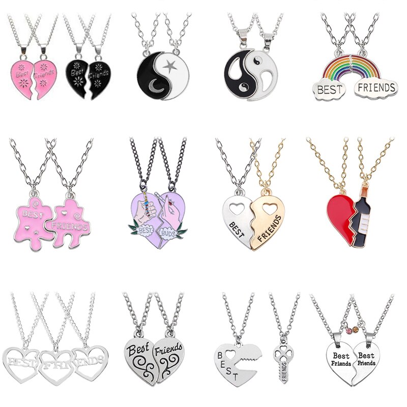 Romantische beste vrienden honing liefde paar hanger ketting 2 stks/set regenboog gebroken hart BFF goede vrienden vriendschap sieraden cadeau