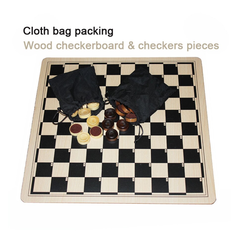 BSTFAMLY International Checkers Wooden Chess Set 47*47*0.3cm Folding Checkerboard Magnetic Chess Game 100 or 64 Checker T1