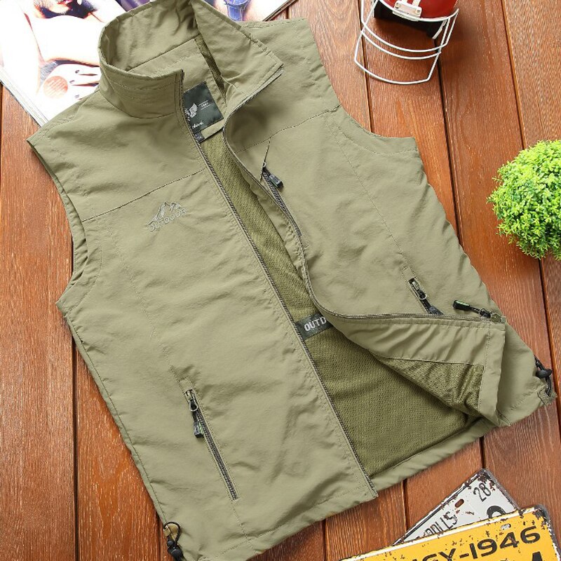 Gilet hommes printemps été gilet mince sans manches gilet veste hommes en plein air chasse pêche photographie gilet voyage vêtements 4XL