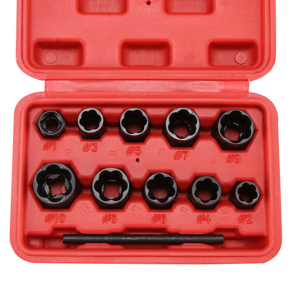 Repair Nut Remover Socket Damaged Rounded 11pcs Lug Extractor Extraction