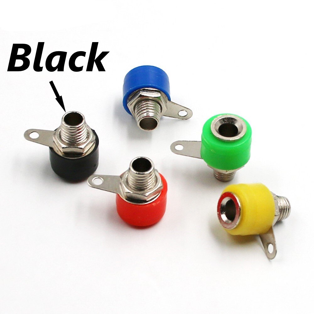 4Mm Banana Binding Post Socket Plug Adapter Diy Rood Groen Geel Blauw: Black