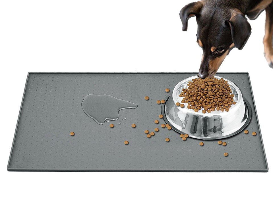TEENRA x 30x48 cm-Mascota grande alimentación de silicona estera bandeja de silicona para alimentos de mascotas alimentación estera gato de Mantel bebiendo Mat para perro