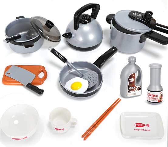 Giocattolo impostato da cucina pianoforte cottura a Induzione Simulato cucina per Bambini casa del gioco del giocattolo bollitore bambini pentole fingere gioca giocattoli del regalo Della Ragazza: 15-pezzo impostato