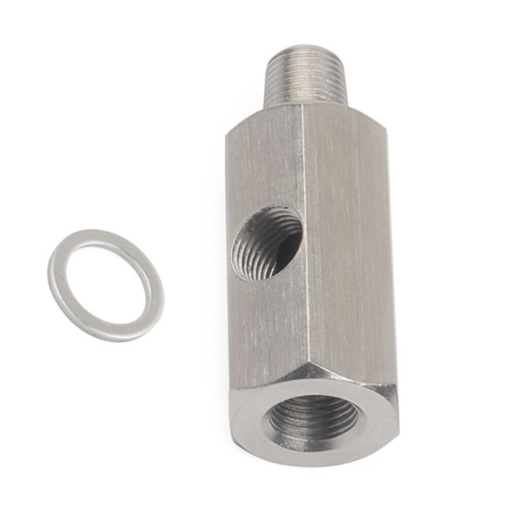 Stainless steel 1/8" BSPT Oil Pressure Sensor Tee to NPT Adapter Turbo Supply Feed Line Gauge T