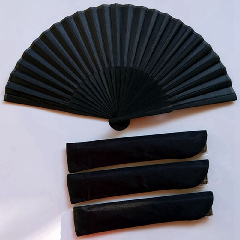 Chinese Stijl Zwart Vintage Hand Fan Folding Fans Dance Wedding Party Favor