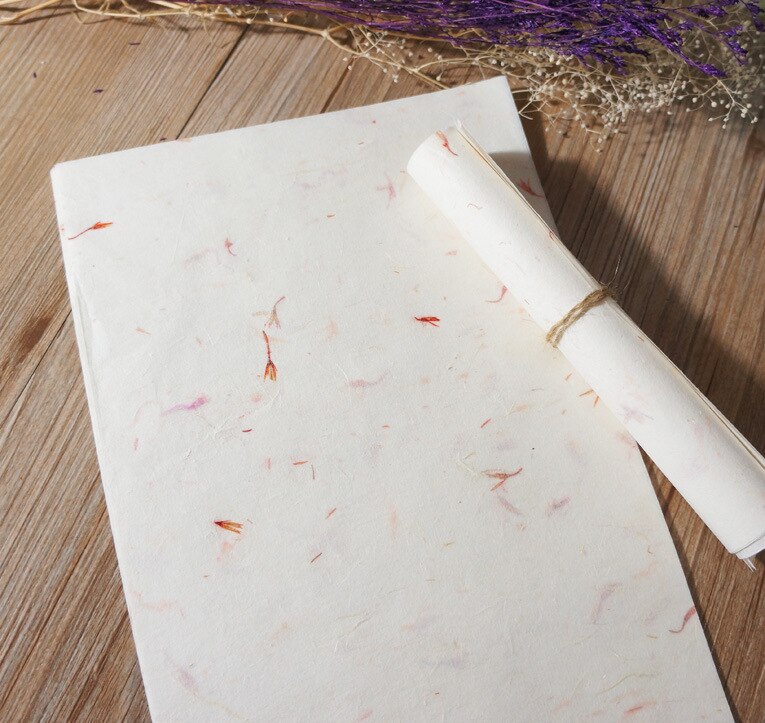Natural plants handmade stationery beautiful Chinese style ancient flowers rice paper calligraphy letter stationery 10pcs/set