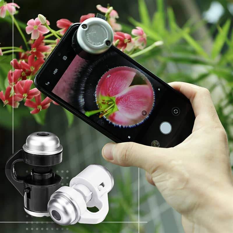 Led microscópio do telefone móvel externo cabeça microscópio led luz 30 vezes hd micro fisheye lupa jóias jade identific