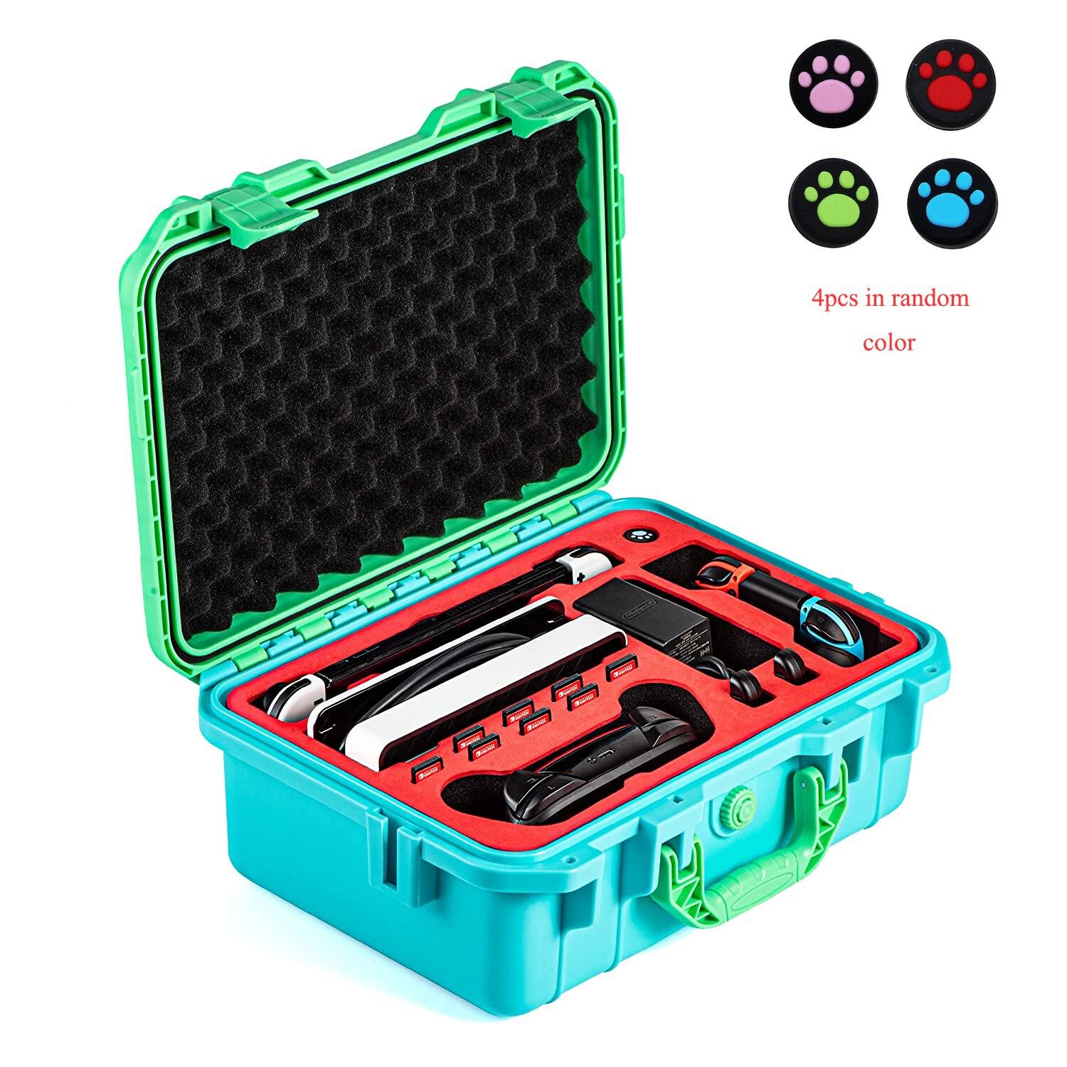 Carrying Case Bag for Nintendo Switch Travel Waterproof PU Bags Soft Lining Case for Nintendo Switch OLED Model Storage Bag: Hard Case Blue G