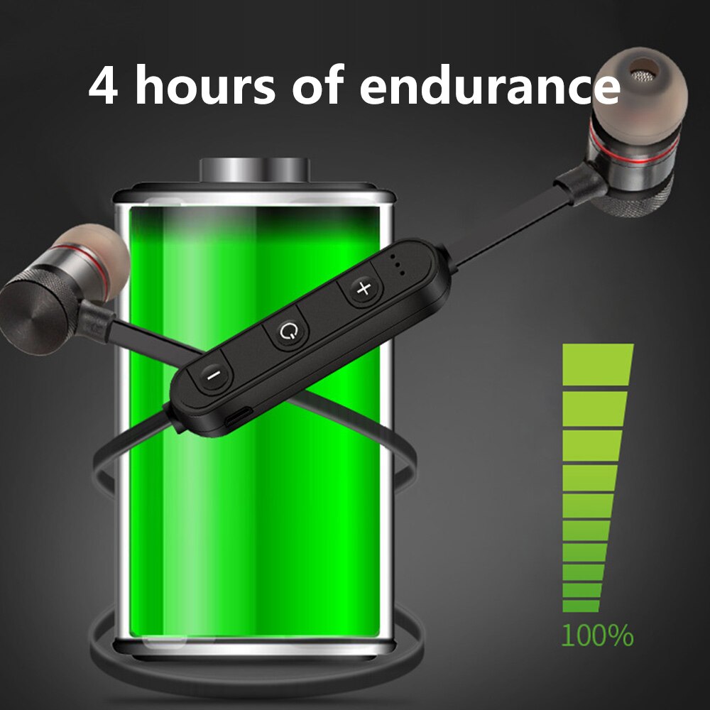 5.0 Bluetooth Earphone Sports Neckband Magnetic Wireless Earphones Stereo Music Headset Metal Headphones With Mic for All Phones