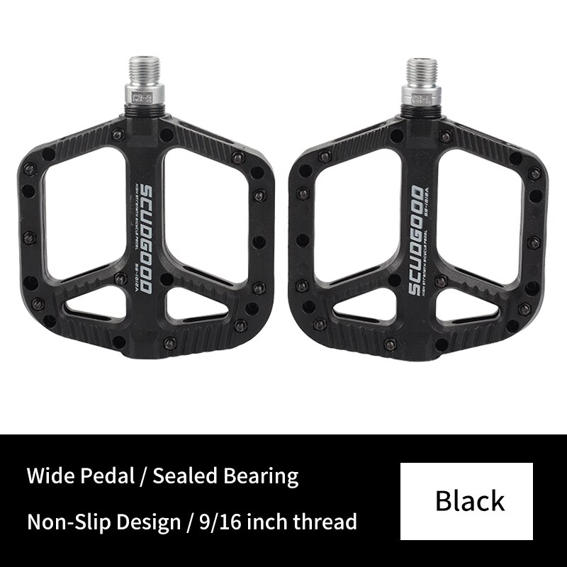 BIKEIN Pro bicicleta MTB bicicleta Pedal montaña pedales de bicicleta BMX plataforma de Nylon antideslizante pedales bicicleta plana grande Pedal partes
