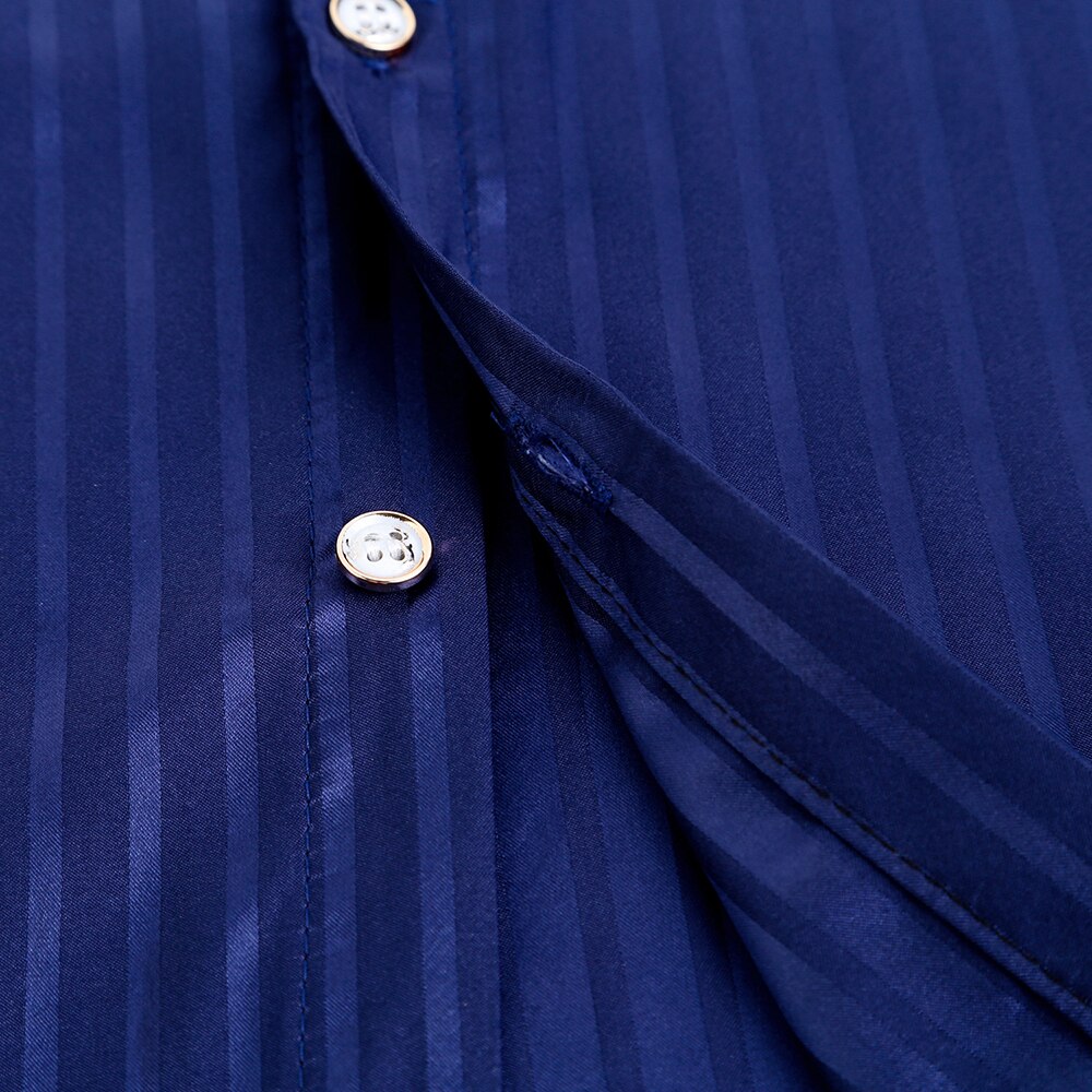 Chemise à manches longues pour homme, streetwear, décontracté, à rayures, slim, coupe régulière, à la , , 90309