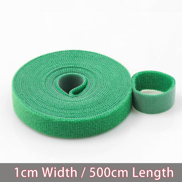 5 meter nylon velcros klæbebånd tape magiske kroge sløjfer kabelbindere klip wire linje efterbehandling velcroing rem klæbrig bånd: Grøn