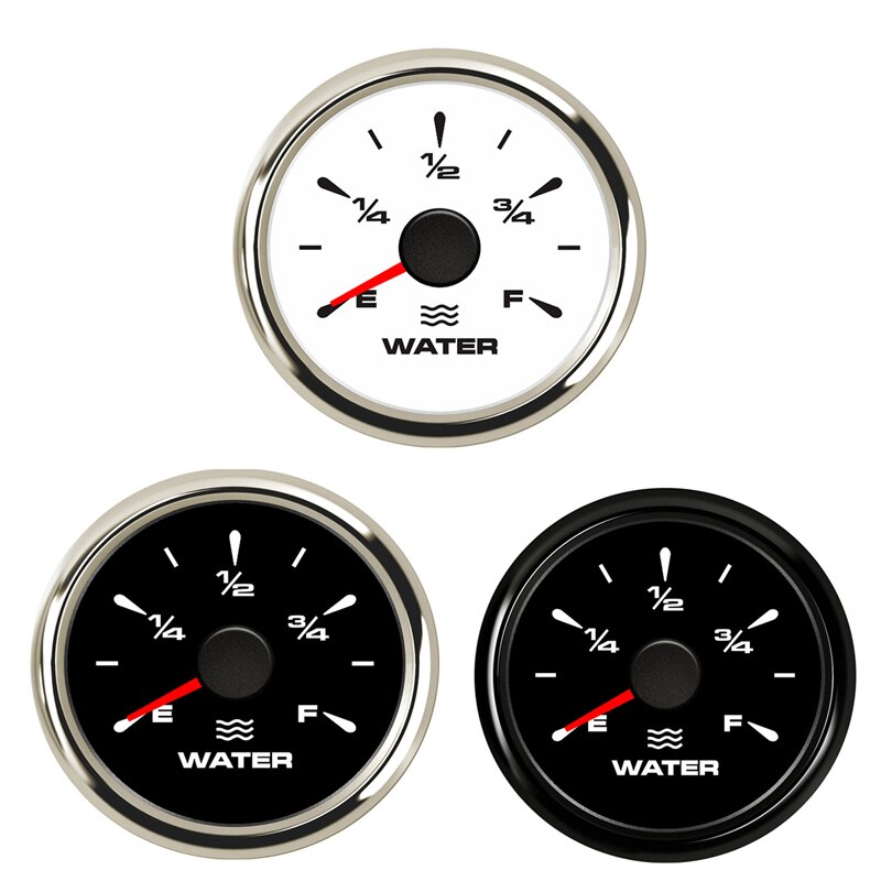 Stainless Steel Water Level Gauge Car Water Tank Level Gauge Indicator 0-190 ohm For Auto Truck Marine Car Boat Meter