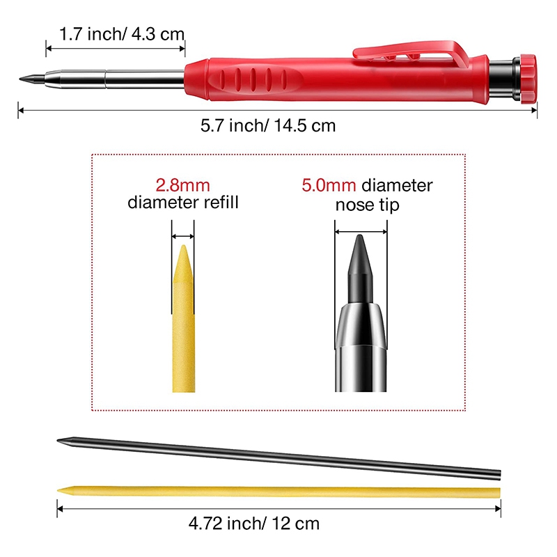 Deep Hole Mechanical Pencil Marker Marking Tool, for Carpenter