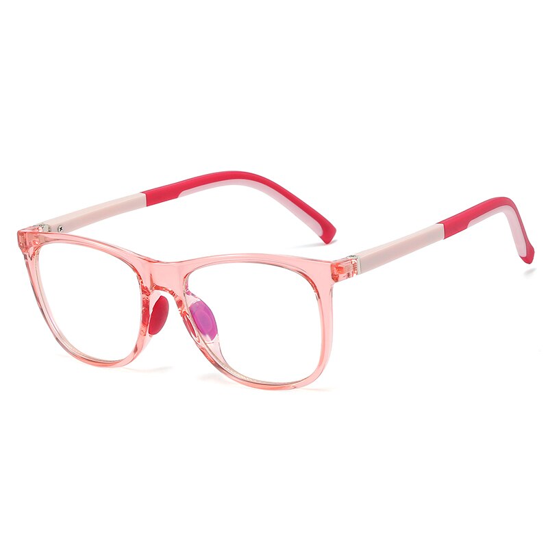 Moda per Bambini anti-blu luce di Titanio di Plastica Montature per Occhiali Ultralight TR90 Uomini Donne ottico Occhiali computer: C2 rosa