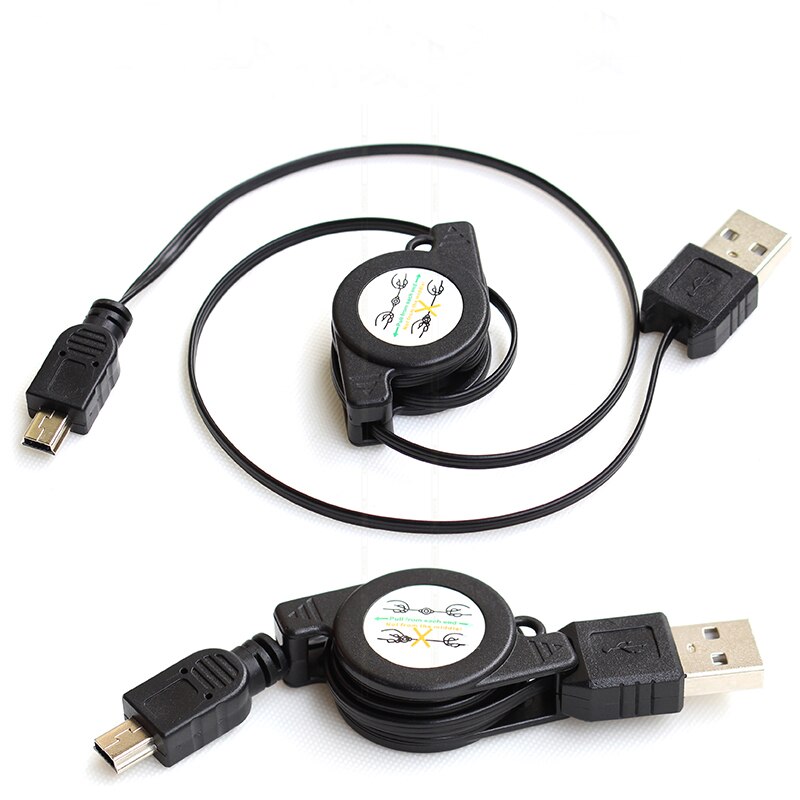 65 cm Mini USB Intrekbare en Draagbare Data Sync Oplaadkabel