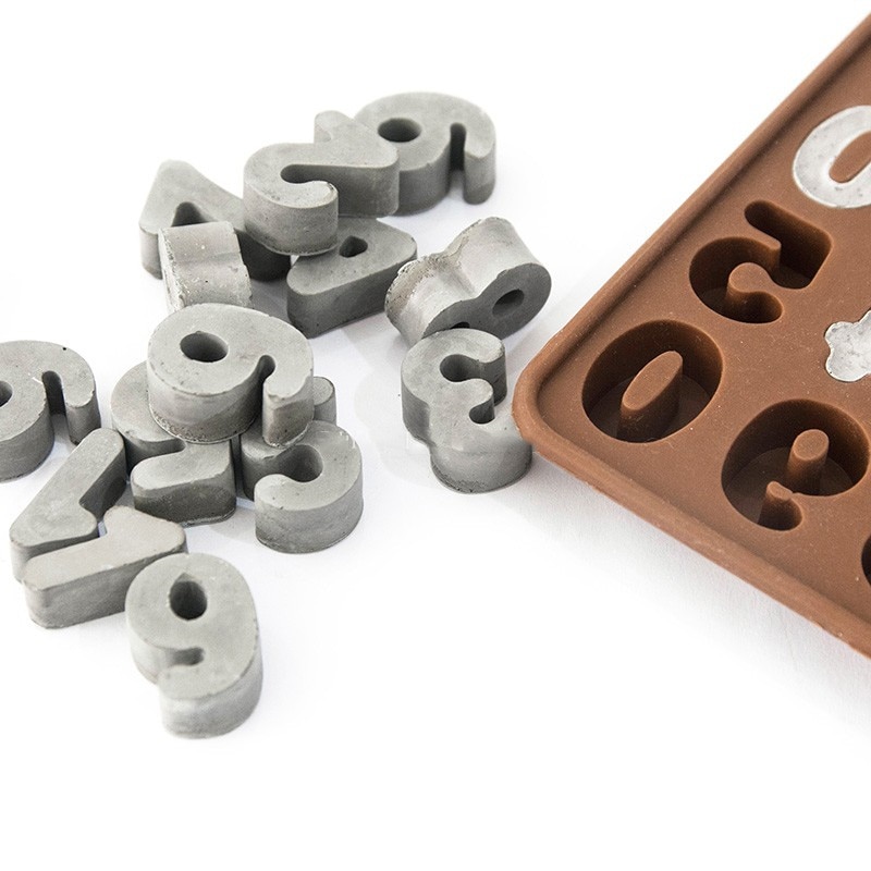 Digitale siliconen mal Beton nummer mallen siliconen beton figuur mold Alfabet beton Mallen