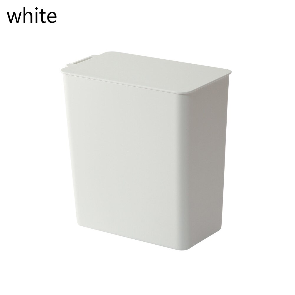 Boîte de rangement de bureau avec couvercle | Mini corbeille à ordures de bureau avec couvercle de Table poubelle en plastique de bureau à domicile boîte de rangement de bureau poubelle boîte de seau pour articles divers: white